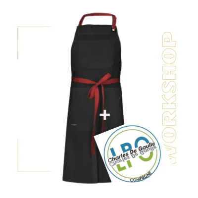 Tablier Clove Noir Rouge + Broderie